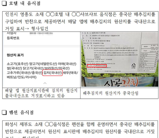 가평 등 대학생 많이 찾는 지역 원산지 위반 23곳 적발